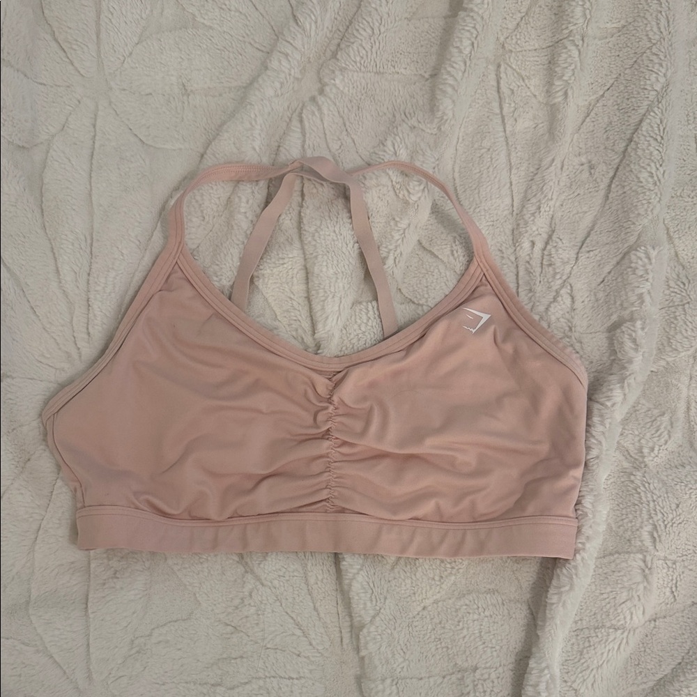 Gymshark Blush Ruched Strappy Sports Bra